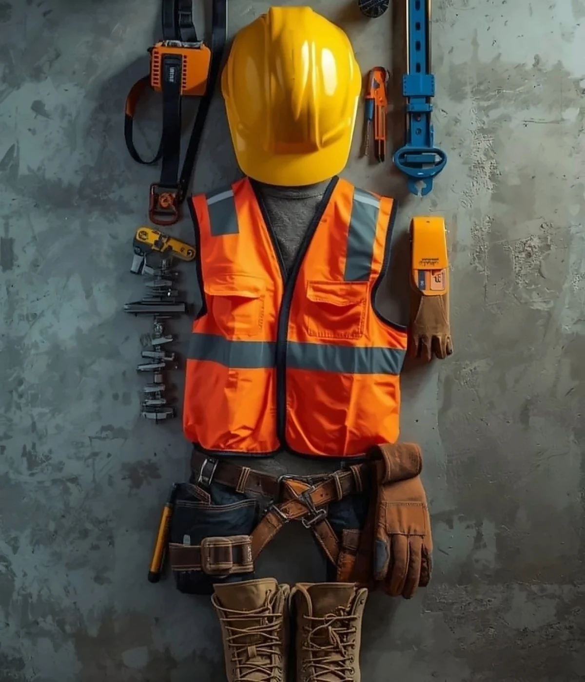 Equipo de seguridad y herramientas para trabajos de construcción y remodelación